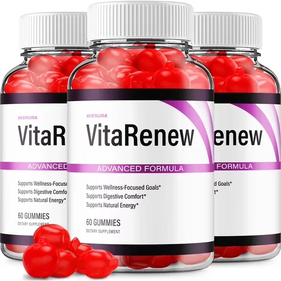 VitaRenew apple cider vinegar gummies three-bottle package